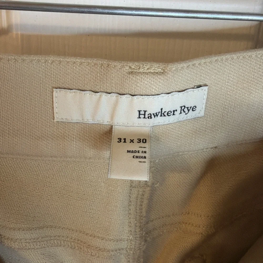 NWT Hawker Rye Jeans Mens 31 x 30 Tan Slim Fit Stretch Straight Twill Chino